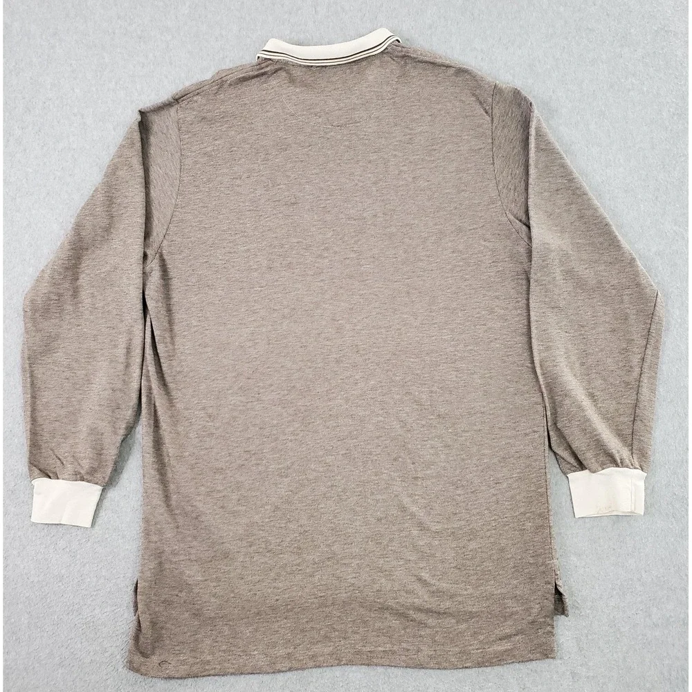 Polo Golf Ralph Lauren Polo Shirt Mens 2XL Brown Long Sleeve Cotton Knit Logo